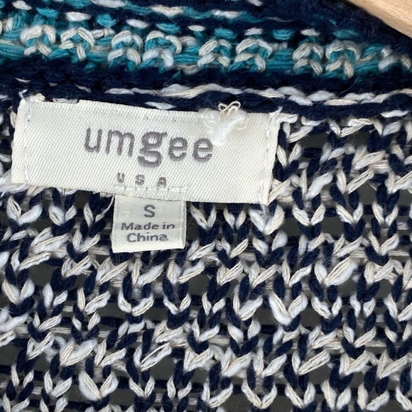 UMGEE Open Front Cascading Patterned Longline Cardigan - Picture 11 of 12